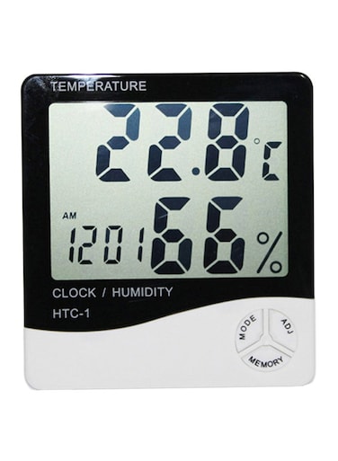 Art Digital Hygrometer And Thermometer With LCD Display Balck/White 17.3 x 3.5 x 12.8cm
