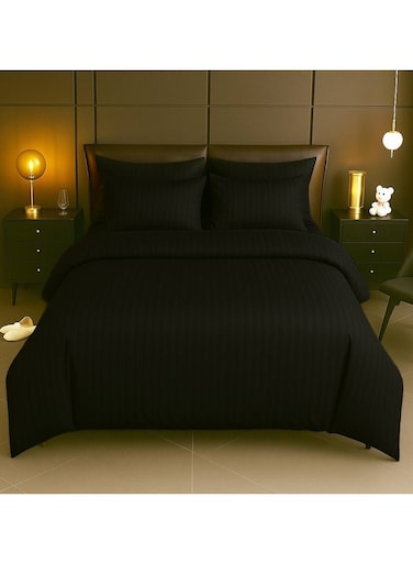 6-Piece Duvet Cover Set &acirc;&euro;&ldquo; Includes 1 Duvet Cover, 1 Fitted Sheet &amp; 4 Pillowcases &acirc;&euro;&ldquo; King/Queen/Single Sizes, Color Black