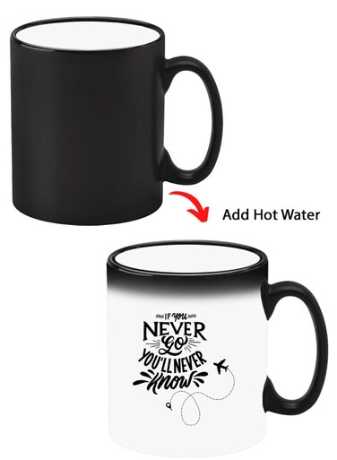 Color Changing Heat Sensitive Ceramic Mug, Image Revealed When HOT Liquid is Added! If you never go you will never Know