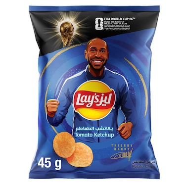 ليز رقائق البطاطس ليز بنكهة الكاتشب والطماطم، 45 غرام