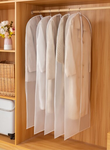 Transparent Dustproof Garment Covers &acirc;&euro;&ldquo; Zippered Hanging Storage Bags for Suits, Jackets &amp; Dresses &acirc;&euro;&ldquo; Moisture-Proof Closet Protectors with Durable Stitching &acirc;&euro;&ldquo; Perfect for Home, Dorms &amp; Travel Organization