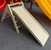 Kids Foldable Slide Natural Wooden Triangle Climber With Ramp For Toddlers