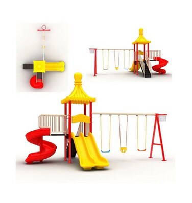 Playground Children Slide And Swing Set Play Set Outdoor Playground