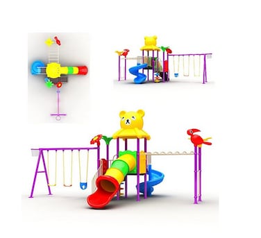Kids Outdoor Playground Equipment Plastic Swing And Slides For Children