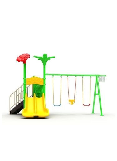Large Outdoor Children'S Play Combination, 80cm Triangle Platform With Slide Swing