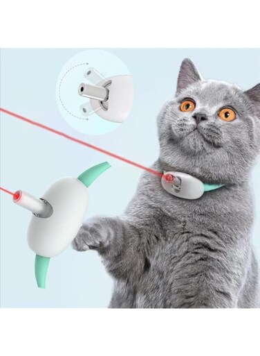 wcjjgm Electric Smart Amusing Collar for Kitten, Amusing Cat Collar Wearable Red Light cat Toy, Micro-USB Charging Electronic Training Collars, Auto On/Off LED Lights Smart Amusing Collar