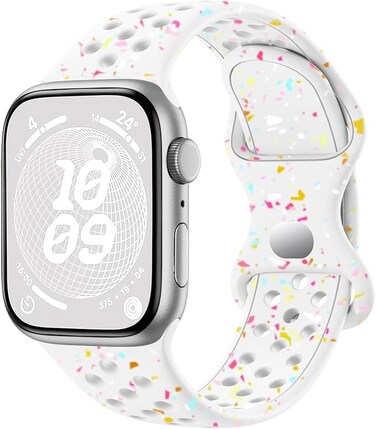 Upeak Sport Straps Compatible with Apple Watch Strap 38mm 40mm 41mm for Women Men, Eco-friendly Recyclable Silicone Breathable Wristband for Apple Watch Band/iWatch Series 9 8 7 6 5 4 3 2 1 SE
