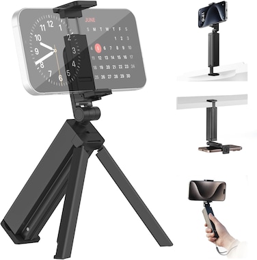 ULANZI SK-20 Travel Essentials Airplane Phone Holde Phone Tripod 360&deg; Rotation Travel Must Have Handsfree Cellphone Stand for Desk Flight Essential Universal Adjustable Stand for Train Table