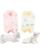 YEVTAHT 2 Pieces Cat Recovery Suit for Abdominal Wounds or Skin Diseases,Professional E-Collar Alternative After Surgery Wear Anti Licking Wounds for Cats/Dogs (Star Pink,Yellow M(3.3LB-5.5LB))