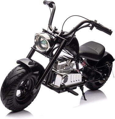 Lovely Baby Multi-features Motorbike for kids LB 1058 Electric Motorbike w/ suspension, 36V Battery, Disc Brakes, and Leather Seat, Recommended for 10yr + - Black