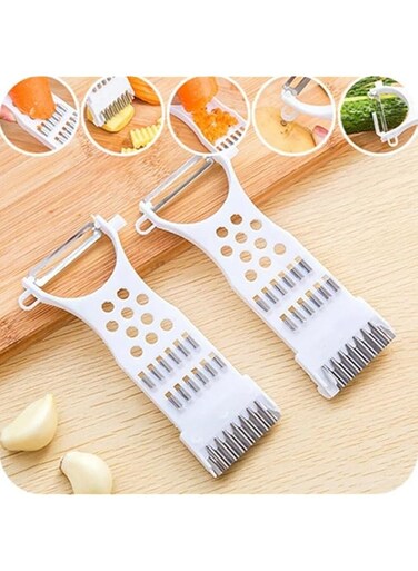 2 piece Multi function space saving kitchen grater peeler slicer ergonomic handle dishwasher safe for vegetable fruits potato garlic carrot cheese