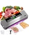 Vacuum Sealer, 6-in-1 Full Automatic Food Saver Machine with 30Pcs Bags, One-Touch Automatic Food Sealer with External Vacuum System, Dry/Moist Food Sealer, Built-in Cutter for Food Fresh Storage