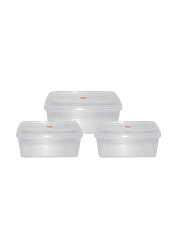 3Pcs Set Deluxe Food Storage Container 2880 ML 2175ML 1150ML