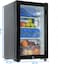 62L Refrigerator with Key Lock Glass Door, AC 220V Beverage Fridge Cooler for Food, Drinks, Skincare, Great for Home, Office, Hotel