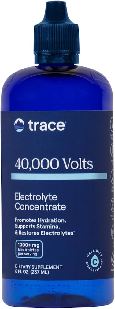 Trace Minerals Sport 40, 000 Volts Liquid Electrolyte Concentrace Drops, Body Hydration And Muscle Function, Boost Stamina, Energy &amp; Endurance, Ionic Minerals, Magnesium, Potassium, 8 Fl Oz (237ml)