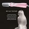 REBUNE RE-2078-2 Pink 1200W Hair Dryer Brush 3 In 1 Hot Air Styler Straightening &amp; Curling Fast Heating (3s) Hair Styler with 2 Brushes