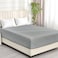 Home 100% Washed Cotton Fitted Sheet Queen 152cm x 203cm Deep Pocket and 2.5cm Wider Elastic, Breathable &amp; Easy Fit, Grey