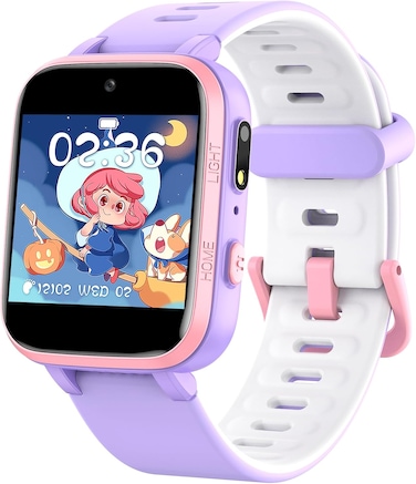 ZONEY Kids Camera Smartwatch,Game Watch Toy with Music Player, Kids Video Smart Watch with 16 Games, Flashlight,Alarm Clock,Pedometer, Birthday Gift for Boys Girls (Purple)