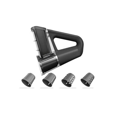Multi-Function Rotary Grater &amp; Slicer, 4 Blades for Vegetables &amp; Cheese, Black