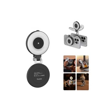 C03 Magnetic Selfie Ring Light with Mirror, 3 Color and Adjustable Height