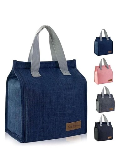 Lunch Bag, Insulated Lunch Bag for Women Men Kids, Reusable Insulated Lunch Bag, Leakproof Simple Bento Lunch Tote, Lunch Bag Insulated, for Office, Work, School, Picnic or Travel (Blue)