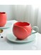 retro tulip red coffee cup, beautiful and exquisite flower mug, afternoon tea ceramic cup and saucer set
