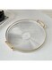 27cm Clear Acrylic Round Serving Tray with Handles, Decorative Organizer for Coffee Table, Snacks, Drinks, Fruit &amp; Home Entertaining (Gold Accents)