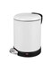 5L Stainless Steel Pedal Trash Can - Modern White Powder-Coated Waste Bin with Slow-Close Lid for Kitchen &amp; Office