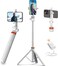 EUCOS 62" Tripod for iPhone, Sturdy Selfie Stick Tripod with Remote&amp;Lightweight Phone Tripod, Solidest Portable Cell Phone Tripod for iPhone Pro Max/Android [Mineral White]