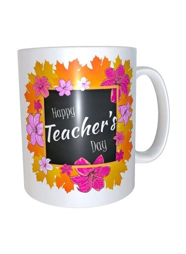 Print Happy Teacher's Day Printed Mug White/Pink/Black Standard