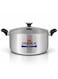 Premium Aluminium Cooking Pot 22 cm (4 Ltr), Metal Finish Casserole with Glass Lid, Bakelite Handles, Even Heat for Rice, Curry &amp; Soup
