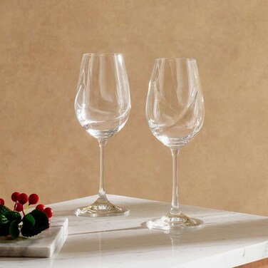 Home Turbulence 2-Piece Stemware Crystal Glass Set 350Ml -Clear