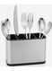 Modern Stainless Steel 4-Compartment Cutlery Holder for Spoons, Forks &amp; Knives &acirc;&euro;&ldquo; Space-Efficient Countertop Organizer (180&Atilde;&mdash;86&Atilde;&mdash;130 mm)