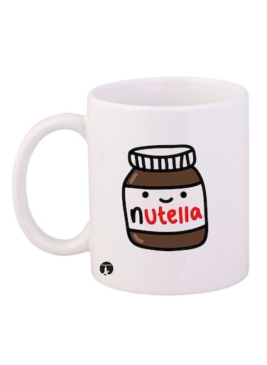 Nutella Drawing Printed Mug White/Brown/Red