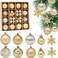 VUCATIN Christmas Baubles, 44 Pcs Christmas Tree Balls Ornaments, Christmas Decorative Hanging Baubles for Home Party Holiday Wedding Tree Decorations Xmas Gifts (gold)