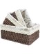 Braided Basket, Pack of 3 Decorative Baskets, Basket Storage, Basket Braided with Lining, Basket Water Hyacinth, Bathroom Organiser, Changing Table Organiser, Wicker Basket, Brown
