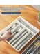 Large Stainless Steel Cutlery Storage Tray - 6 Compartments
