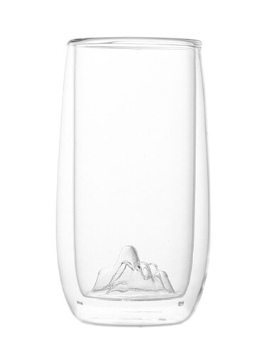 Glass Double Layer Round Body Cup Clear