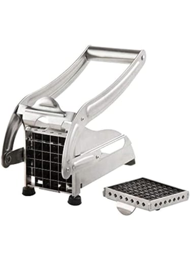 Dubai Gallery 3-Piece Potato Cutter With Interchangeable Steel Blades Silver/Black
