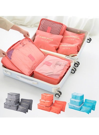 Travel Storage Bags Set - Portable Luggage Organizer with Zipper Closure, Foldable Design for Clothes &amp; Shoes, Durable Polyester Material, Hand Washable, Ideal for Vacation Packing, Vacation Packing Essentials Compact Storage Bags Zippered Storage Bags