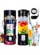 Toycol USB Electric Safety Juicer Cup, Fruit Juice mixer, Mini Portable Rechargeable/Juicing Mixing Crush Ice Blender Mixer,420-530ml Water Bottle (Black)