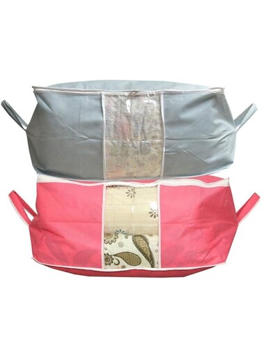 Kuber Industries Big Underbed Storage Bag,Storage Organiser Set of 2 Pcs - Gre