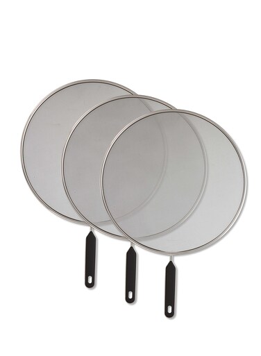 Frying Pan Splatter Screen - Oil Splash Guard Mesh Lid for Cooking, Black Kitchen Essential