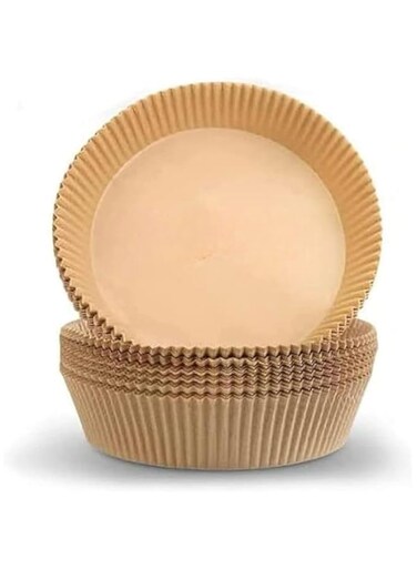 Delopik Air Fryer Disposable Paper Liner 100 pcs, Air Fryer Parchment Paper, Oil-proof, Non-stick, Parchment Baking Paper for Baking Roasting Microwave -FR47-1 (round, 16 cm)