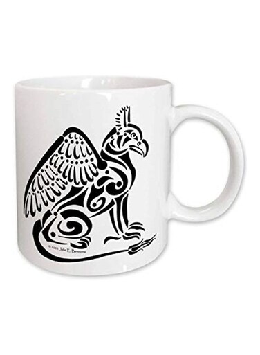 Gryphon Fantasy Celtic Tribal Printed Ceramic Mug White