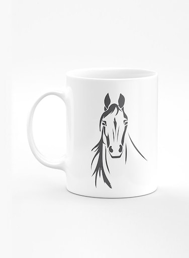 Designer Printed Coffee Mug with Heavy Duty Handle 11oz Ceramic Personalised Gift Mugs Cup [Microwave Safe &amp; Dishwasher Proof] - Arabian Stallion