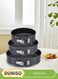 3pcs Circle Cake Pan Set,Non Stick Cake Moulds Set 7"/7.87"/8.66" Nonstick 3pcs Round Cake Pans,Removable Bottom Quick Release Latch Moulds for Birthday Cake,Baking (black)