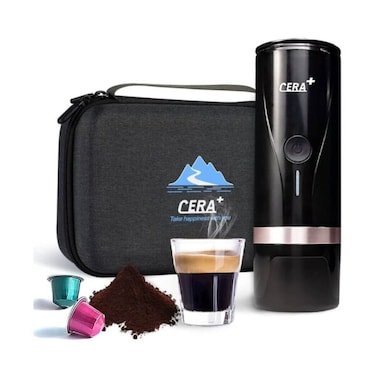 Cera+ Portable Mini Espresso Machine   Rechargeable Car Coffee Maker black