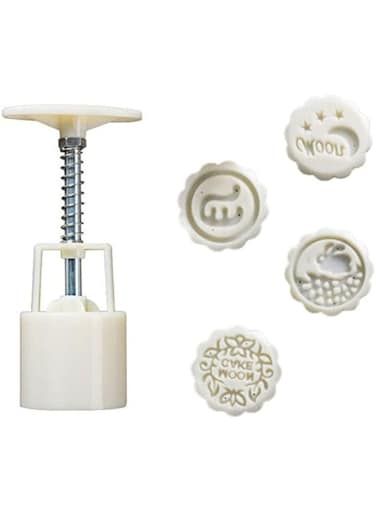 Dubai Gallery Mid-Autumn Festival Moon Cake Making Mould Kit White 14 X 5 X 5Cm