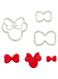 JSA 3pcs Hair and Bow Cutter Shape Cookies Fondant and Dough Cutter and Drawing Stencils, Kids Educational Toys